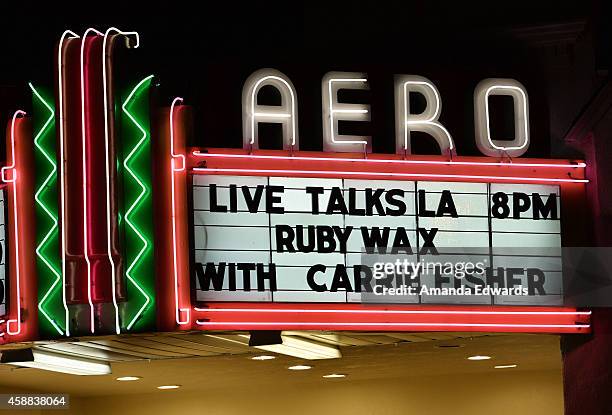 General view of atmosphere at the Live Talks Los Angeles Ruby Wax In Conversation With Carrie Fisher event at the Aero Theatre on November 11, 2014...