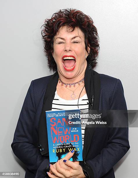 Actress Ruby Wax attends Live Talks Los Angeles presents Ruby Wax in Conversation with Carrie Fisher at Aero Theatre on November 11, 2014 in Santa...