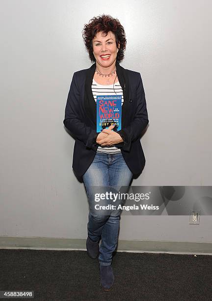 Actress Ruby Wax attends Live Talks Los Angeles presents Ruby Wax in Conversation with Carrie Fisher at Aero Theatre on November 11, 2014 in Santa...