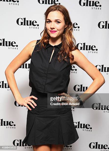 Demi Harman arrives at the Glue Store summer launch party at Simmer on the bay on November 12, 2014 in Sydney, Australia.