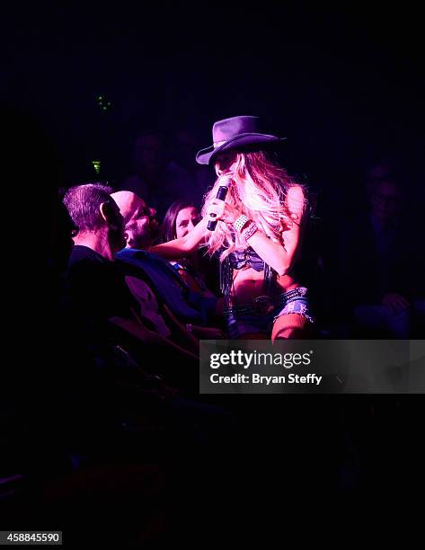 Singer Fantasy The FANTASY Show cast member/singer Jaime Lynch performs during the ...
