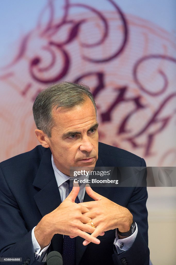 Bank Of England Governor Mark Carney Hosts Quarterly Inflation Report News Conference