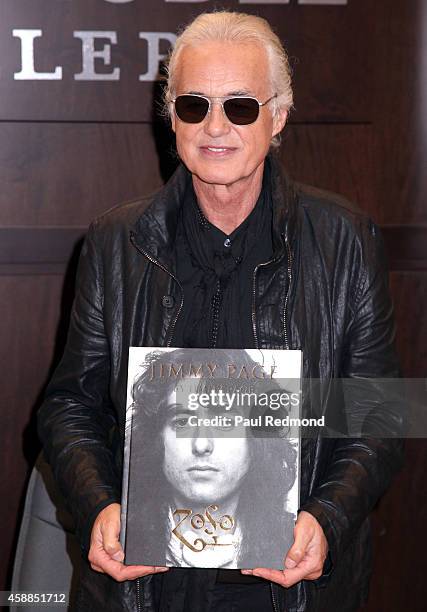 Guitarist Jimmy Page of the band Led Zepplin attends "Jimmy Page By Jimmy Page" Book Signing at Barnes & Noble bookstore at The Grove on November 11,...