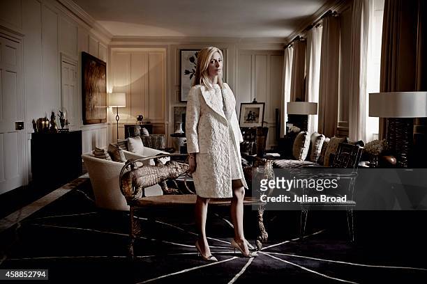 The Crown Princess of Greece, Princess of Denmark, & children's clothes designer Marie Chantal Miller is photographed for Porter magazine on December...