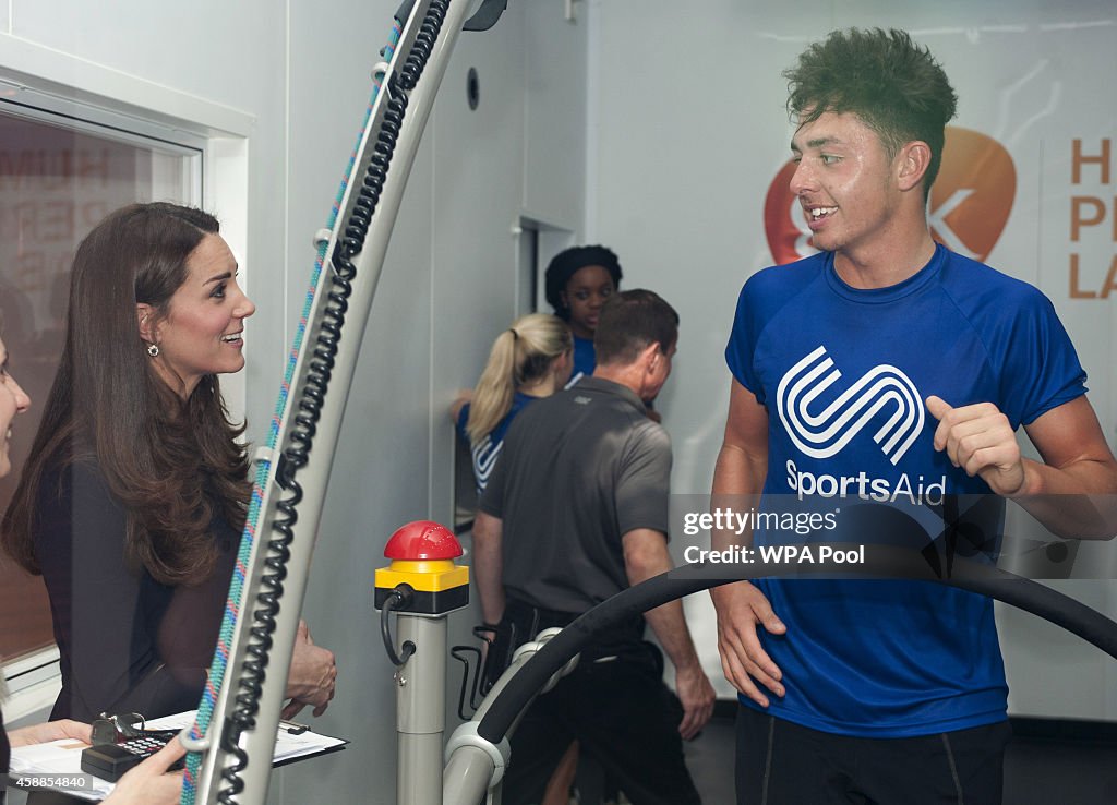 The Duchess Of Cambridge Attends A SportsAid Athelete Workshop