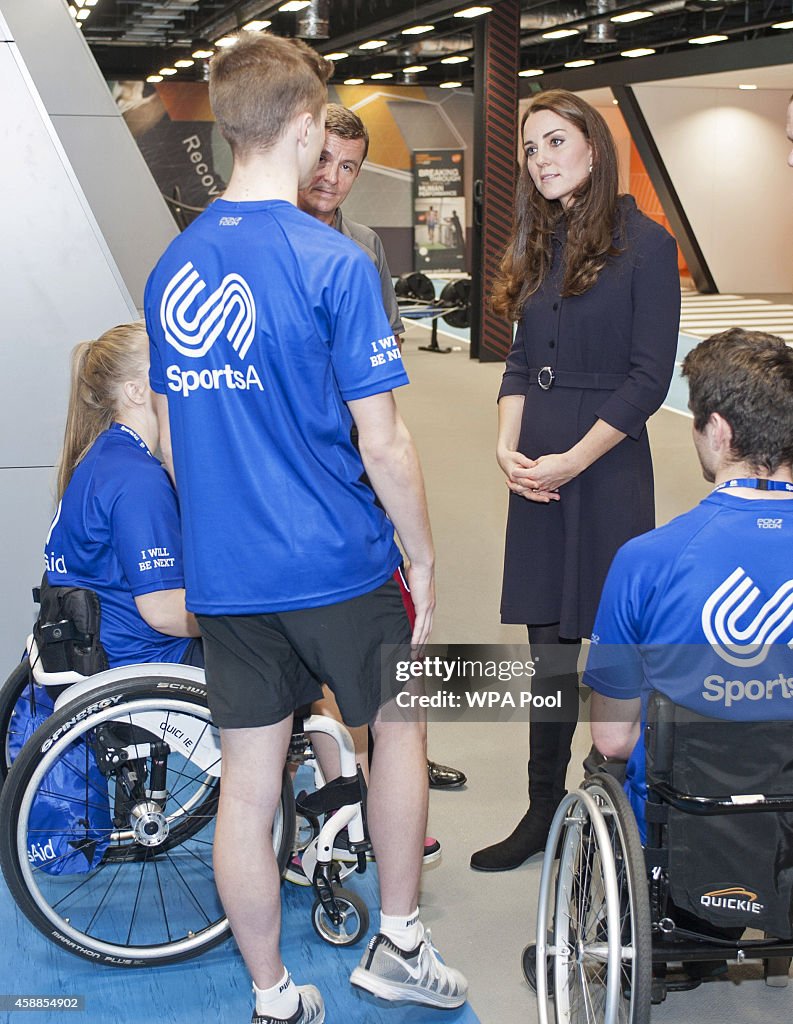 The Duchess Of Cambridge Attends A SportsAid Athelete Workshop