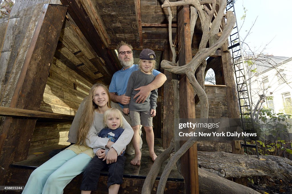 Carroll Gardens man build treehouse in backyard