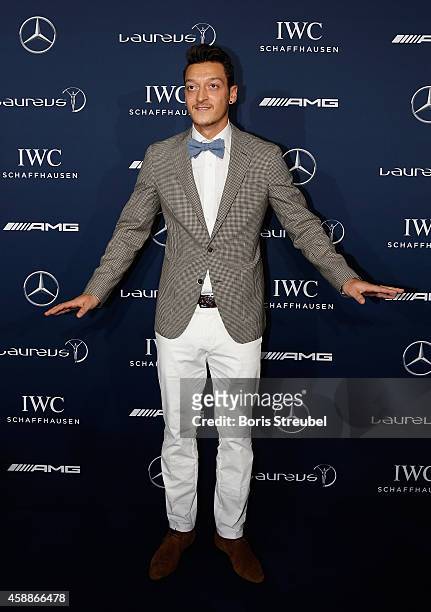 Mesut Oezil poses prior to the Laureus Media Award 2014 at Grand Hyatt Hotel on November 12, 2014 in Berlin, Germany.
