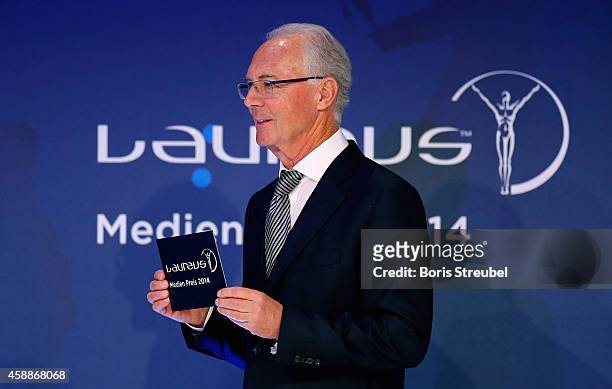 Franz Beckenbauer attends the Laureus Media Award 2014 at Grand Hyatt Hotel on November 12, 2014 in Berlin, Germany.