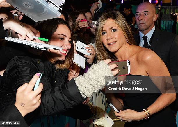 Jennifer Aniston attends the UK Premiere of "Horrible Bosses 2" at the Odeon West End on November 12, 2014 in London, England.