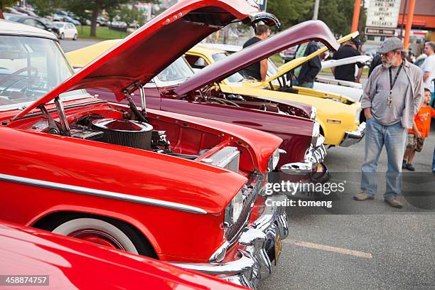 classic cars in a row - car show stock pictures, royalty-free photos & images