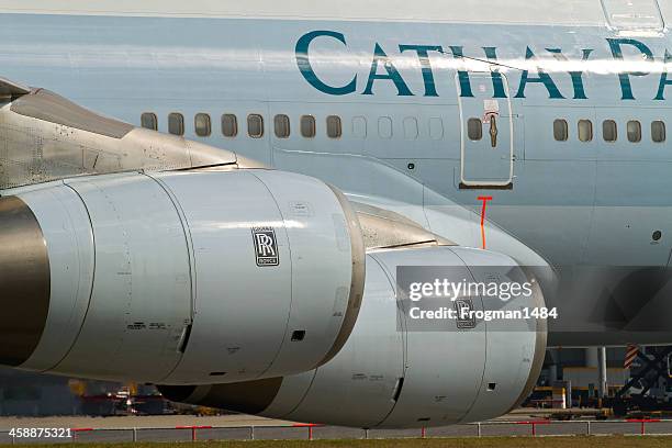 cathay 747-400 - cathay pacific stock pictures, royalty-free photos & images