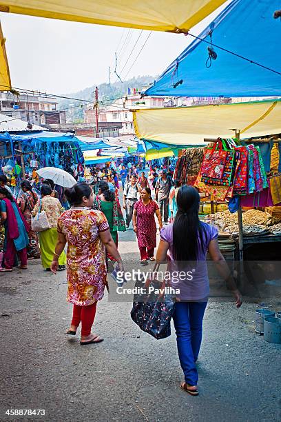 kalimpong market darjeeling west bengal india asia - darjeeling stock pictures, royalty-free photos & images