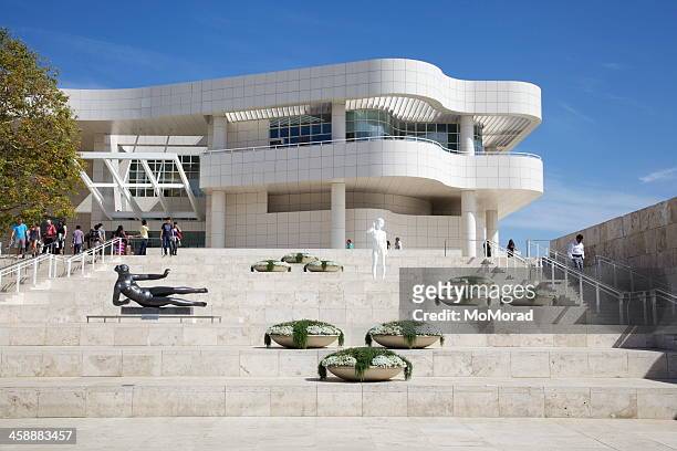 entrance to getty centre, los angeles - getty centre stock pictures, royalty-free photos & images