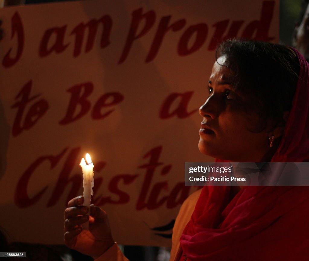 Pakistani activists from the "Christian Helpline Pakistan"...