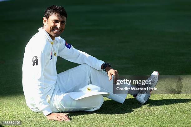 Portrait of Younis Khan of Pakistan ahead of day five of the first test between Pakistan and New Zealand at Sheikh Zayed stadium on November 13, 2014...