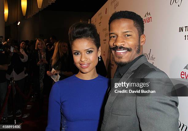 Actress Gugu Mbatha-Raw and Nate Parker attend the Premiere of Relativity Studios and BET Networks' "Beyond The Lights" at ArcLight Hollywood on...