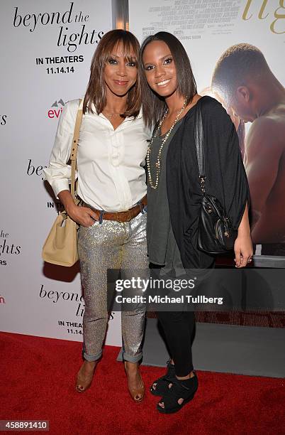 Actress Holly Robinson-Peete and daughter Ryan Elizabeth Peete attend the premiere of Relativity Studios and BET Networks' film "Beyond The Lights"...