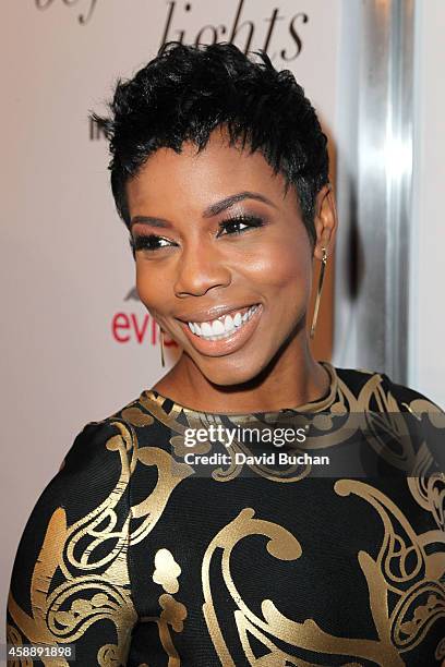 Brandee Evans attends the Premiere of Relativity Studios and BET Networks' "Beyond The Lights" at ArcLight Hollywood on November 12, 2014 in...