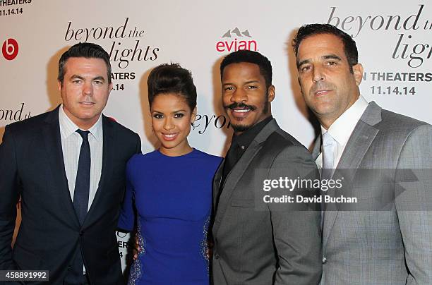 President of Relativity Studios Tucker Tooley, Gugu Mbatha-Raw, Nate Parker and Happy Walters Co-Chief Operating Officer attend the Premiere of...