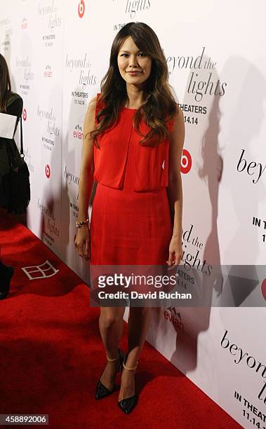 Elaine Tan attends the Premiere of Relativity Studios and BET Networks' "Beyond The Lights" at ArcLight Hollywood on November 12, 2014 in Hollywood,...