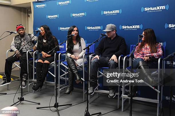 Rapper Treach Criss, Cicely Evans, Angelina Pivarnick, Chris Buckner and Deena Cortese attend Dr. Jenn Berman tapes "The Dr. Jenn Show" at SiriusXM...