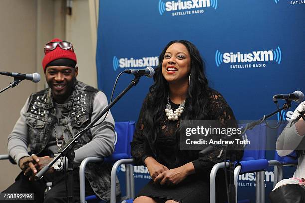 Rapper Treach Criss and Cicely Evans attend Dr. Jenn Berman tapes "The Dr. Jenn Show" at SiriusXM Studios on November 11, 2014 in New York City.