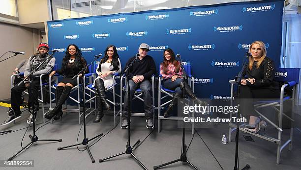 Rapper Treach Criss, Cicely Evans, Angelina Pivarnick, Chris Buckner and Deena Cortese attend Dr. Jenn Berman tapes "The Dr. Jenn Show" at SiriusXM...