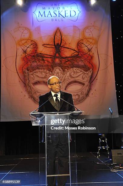 Executive Vice President, UNCF Maurice E. Jenkins and Jr. Speaks at the 30th Annual UNCF Mayor's Masked Ball at the Marriott Marquis on December 21,...