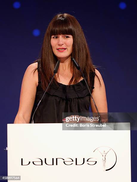 Ingrid Gasser of High Five e.V., winner of the Laureus award 'Sprit for Laureus social project' attends the Laureus Media Award 2014 at Grand Hyatt...