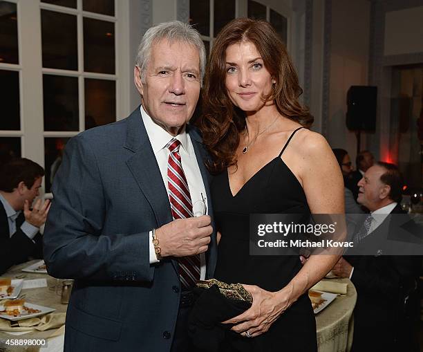 Host Alex Trebek and Jean Currivan Trebek attend the celebratory dinner after the special tribute to Sophia Loren during the AFI FEST 2014 presented...