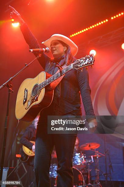 Musician Terri Clark performs during Tootsie's Orchid Lounge 54th Birthday Bash at Tootsie's Orchid Lounge on November 12, 2014 in Nashville,...