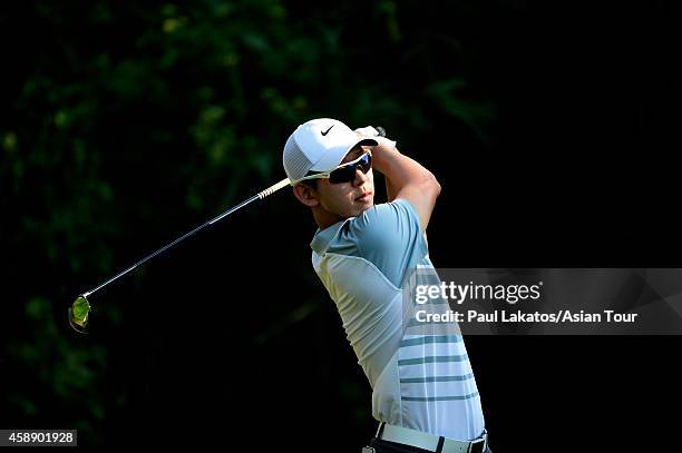 Noh Seung-yul of Korea plays a shot during round one of the Chiangmai Golf Classic at Alpine Golf Resort-Chiangmai on November 13, 2014 in Chiang...