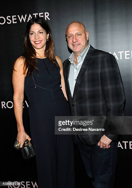 Lori Silverbush and husband Tom Colicchio attend "Rosewater" New York Premiere at AMC Lincoln Square Theater on November 12, 2014 in New York City.