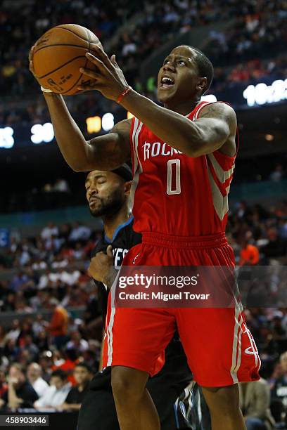 Isaiah Canaan of Houston Rockets goes to the basket during a match between Minnesota Timberwolves and Houston Rockets as part of 2014-15 NBA Season...