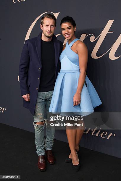 DJs Brendan Fallis and Hannah Bronfman attend The Maison Cartier Celebrates 100th Anniversary Of Their Emblem La Panthere De Cartier! at Skylight...