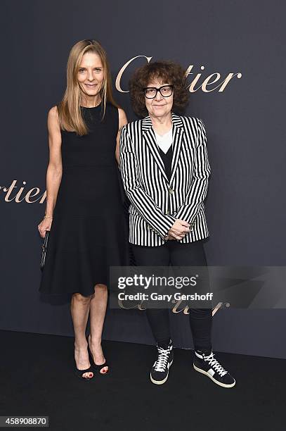 Sandra Brant and Ingrid Sischy attend the Maison Cartier 100th anniversary celebration of their emblem La Panthere De Cartier! at Skylight Clarkson...