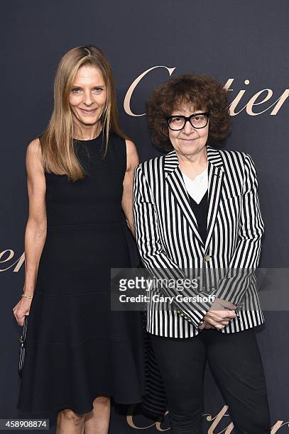 Sandra Brant and Ingrid Sischy attend the Maison Cartier 100th anniversary celebration of their emblem La Panthere De Cartier! at Skylight Clarkson...