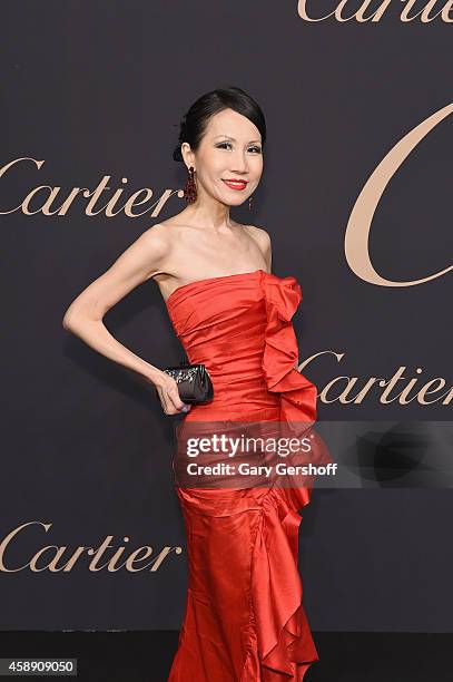 Chiu-Ti Jansen attends the Maison Cartier 100th anniversary celebration of their emblem La Panthere De Cartier! at Skylight Clarkson Sq on November...