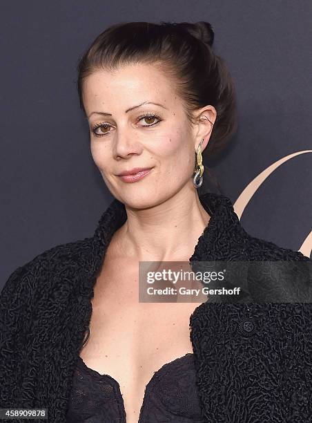 Designer Camilla Staerk attends the Maison Cartier 100th anniversary celebration of their emblem La Panthere De Cartier! at Skylight Clarkson Sq on...