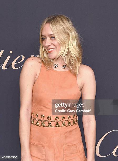 Actress Chloe Sevigny attends the Maison Cartier 100th anniversary celebration of their emblem La Panthere De Cartier! at Skylight Clarkson Sq on...