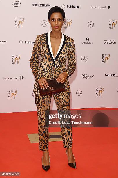 Dennenesch Zoude attends Kryolan at the Bambi Awards 2014 on November 13, 2014 in Berlin, Germany.