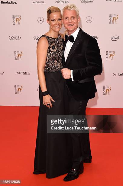 Guido Cantz and his wife Kerstin attend Kryolan at the Bambi Awards 2014 on November 13, 2014 in Berlin, Germany.