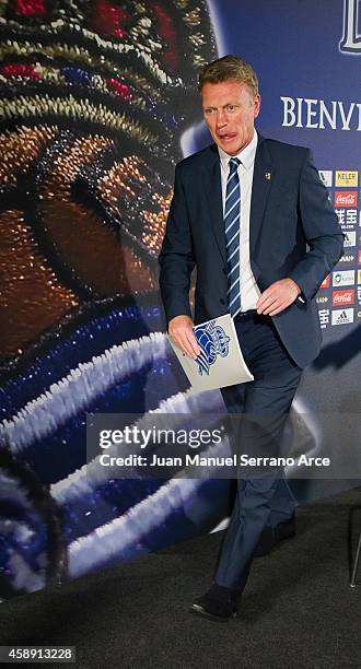 David Moyes during presented as Real Sociedad's new head coach at Estadio Anoeta on November 13, 2014 in San Sebastian, Spain.