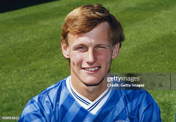 Millwall striker Teddy Sheringham pictured before the start of the1988/89 season at the Den, London, England.