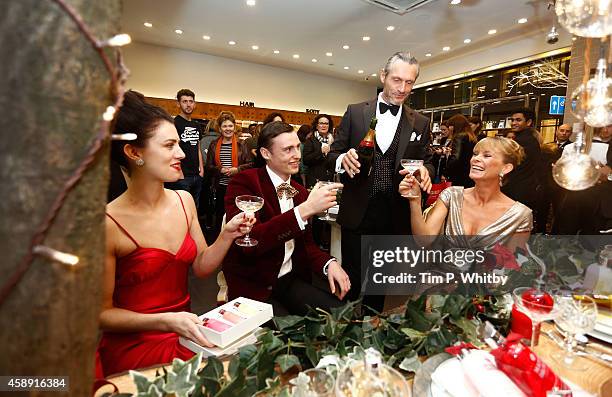 Models who star in the Molten Brown Christmas campaign helps to re-create 'The Molton Brown Splendid Christmas' Party' at the flagship store on...