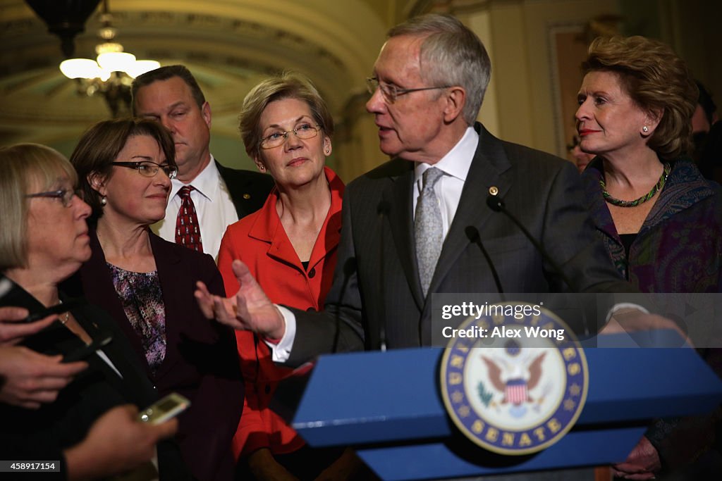 Senate Democrats Hold Caucus Meeting For Leadership Elections