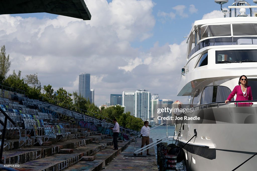 Miami Officials And Gloria Estefan Discuss Future Use Of Miami Marine Stadium