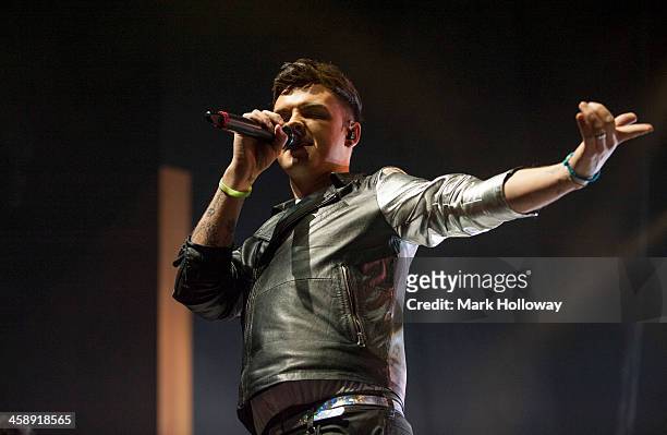 Jaymi Hensley of Union J performs at BIC on December 22, 2013 in Bournemouth, England.