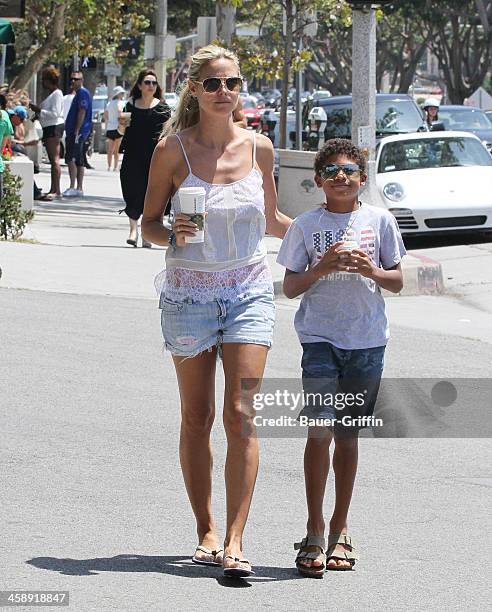 Heidi Klum and her son Henry Samuel are seen on July 27, 2013 in los Angeles, California.